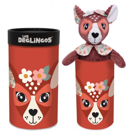 Peluche grand simply en boîte LES DÉGLINGOS "Mélimélos la biche"