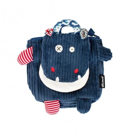 Sac à dos velours LES DÉGLINGOS "Hippipos l'hippopotame" | Sac crèche maternelle original pas cher Sac à dos velours LES DÉGLINGOS "Hippipos l'hippopotame" | Sac crèche maternelle original pas cher