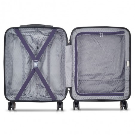 Valise cabine slim DELSEY "Air Armour" - violet foncé | Bagage cabine qualité femme