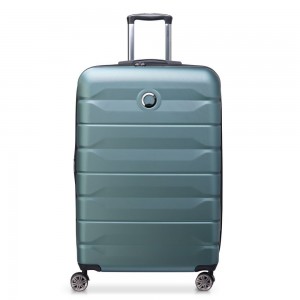 Valise extensible 77cm DELSEY "Air Armour" vert | Bagage grande taille solide marque française