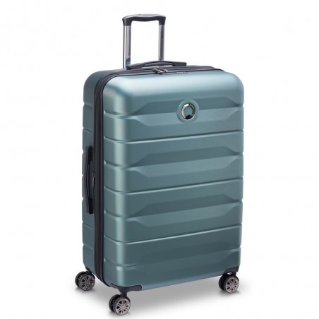 Valise extensible 77cm DELSEY "Air Armour" vert | Bagage grande taille solide marque française