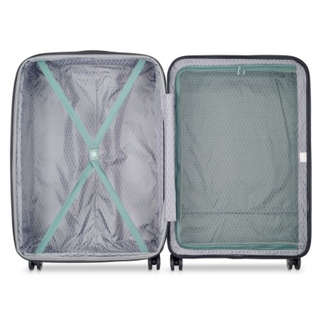 Valise extensible 77cm DELSEY "Air Armour" vert | Bagage grande taille solide marque française