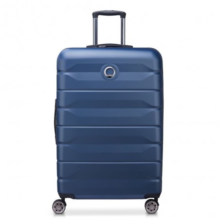 Valise extensible 77cm DELSEY "Air Armour" bleu nuit | Bagage grande taille solide qualité marque française