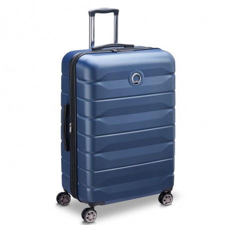 Valise extensible 77cm DELSEY "Air Armour" bleu nuit | Bagage grande taille solide qualité marque française