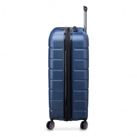 Valise extensible 77cm DELSEY "Air Armour" bleu nuit | Bagage grande taille solide qualité marque française