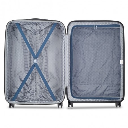 Valise extensible 77cm DELSEY "Air Armour" bleu nuit | Bagage grande taille solide qualité marque française