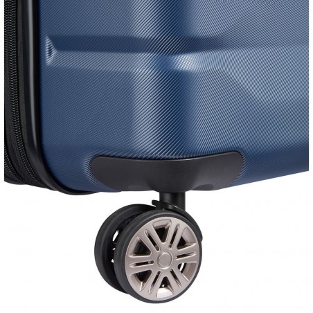 Valise extensible 77cm DELSEY "Air Armour" bleu nuit | Bagage grande taille solide qualité marque française