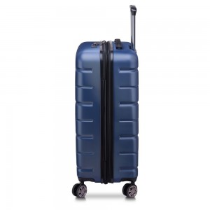 Valise extensible 68cm DELSEY "Air Armour" bleu nuit | Valise taille moyenne solide qualité marque française