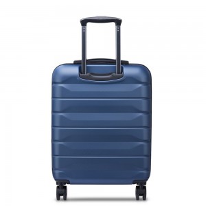 Valise cabine slim DELSEY "Air Armour" bleu nuit | Bagage petite taille solide qualité marque française