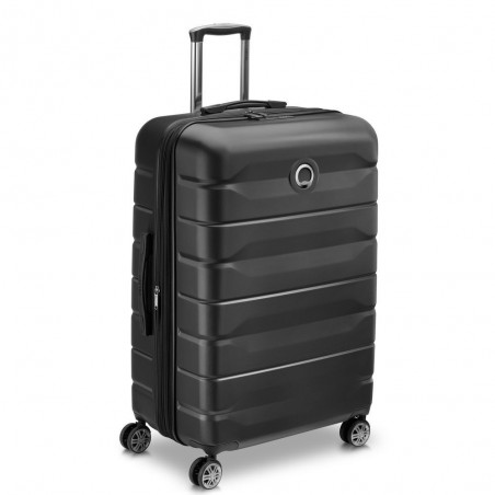 Valise extensible 77cm DELSEY "Air Armour" noir | Bagage grande taille solide qualité marque française