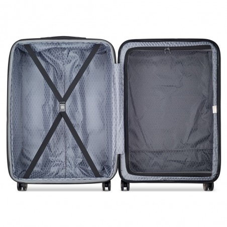 Valise extensible 77cm DELSEY "Air Armour" noir | Bagage grande taille solide qualité marque française