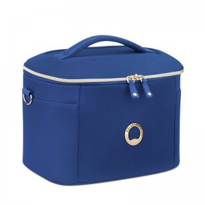 Vanity case DELSEY "Montrouge" bleu | Beauty case femme marque française qualité