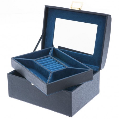 Coffret à bijoux DAVIDTS "Flower" noir/bleu | Boîte à bijoux femme haut de gamme Coffret à bijoux DAVIDTS "Flower" noir/bleu | Boîte à bijoux femme haut de gamme
