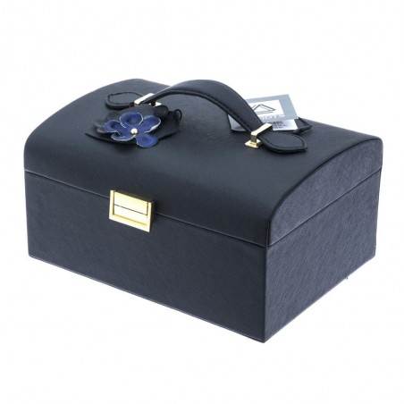 Coffret à bijoux DAVIDTS "Flower" noir/bleu | Boîte à bijoux femme haut de gamme Coffret à bijoux DAVIDTS "Flower" noir/bleu | Boîte à bijoux femme haut de gamme