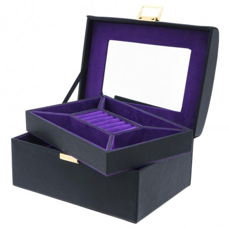 Coffret à bijoux DAVIDTS "Flower" noir/violet | Boîte à bijoux femme haut de gamme Coffret à bijoux DAVIDTS "Flower" noir/violet | Boîte à bijoux femme haut de gamme