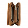 Portefeuille compact en cuir NAF NAF "Camélia" camel | Tout en un femme qualité marque française Portefeuille compact en cuir NAF NAF "Camélia" camel | Tout en un femme qualité marque française