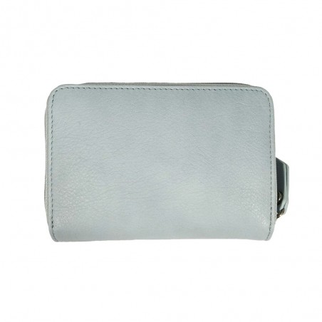 Portefeuille compact en cuir NAF NAF "Dahlia" bleu | Porte-monnaie tout-en-un femme qualité marque française Portefeuille compact en cuir NAF NAF "Dahlia" bleu | Porte-monnaie tout-en-un femme qualité marque française