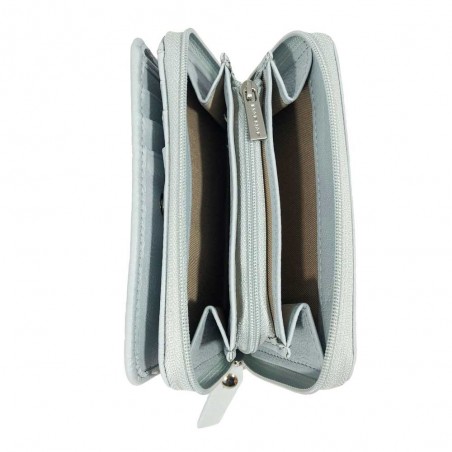 Portefeuille compact en cuir NAF NAF "Dahlia" bleu | Porte-monnaie tout-en-un femme qualité marque française Portefeuille compact en cuir NAF NAF "Dahlia" bleu | Porte-monnaie tout-en-un femme qualité marque française