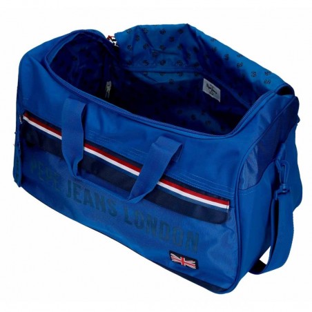 Sac de voyage PEPE JEANS LONDON "Overlap" bleu | sac de sport homme garçon marque pas cher