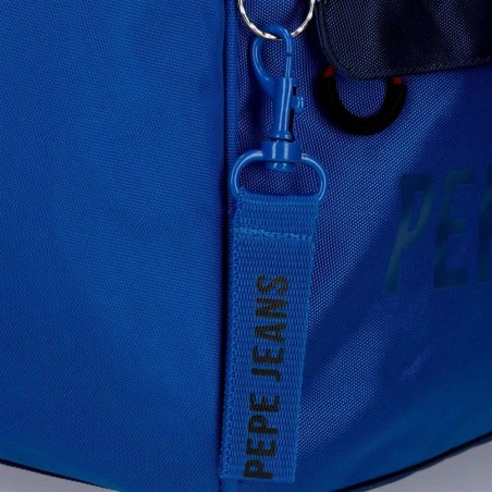 Sac de voyage PEPE JEANS LONDON "Overlap" bleu | sac de sport homme garçon marque pas cher