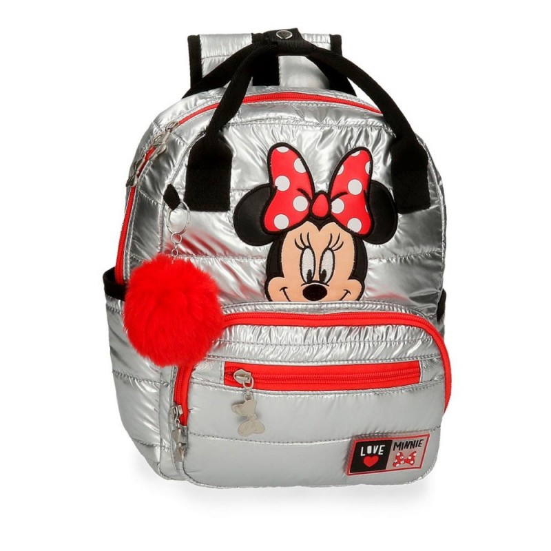 persoon Wees tuberculose Sac à dos maternelle MINNIE "My Pretty Bow" argent | Planetebag.com