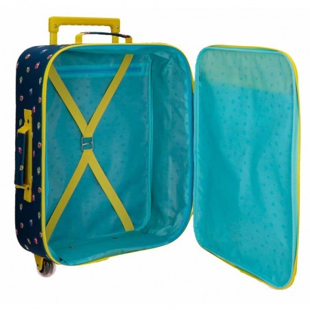 Valise souple BABY SHARK "My Good Friend" bleu/jaune | Bagage cabine ludique pas cher