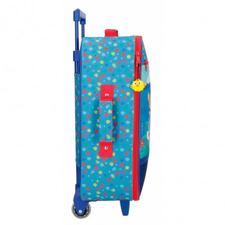 Valise souple BABY SHARK "Happy Family" bleu | Bagage cabine ludique pas cher