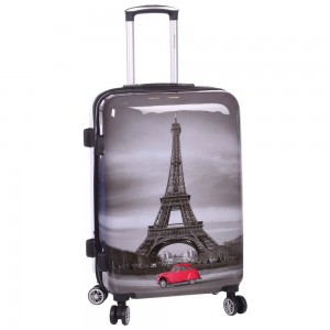 Valise cabine 4 roues MADISSON "Une 2 CV à Paris" gris | Bagage original pas cher adulte enfant