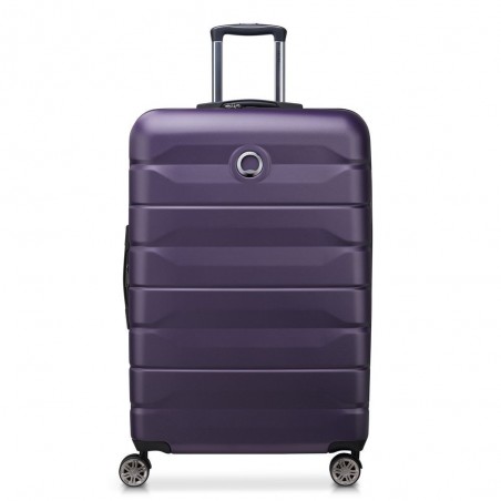 Valise extensible 77cm DELSEY "Air Armour" violet foncé | Bagage grande taille solide marque française