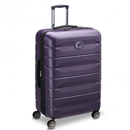Valise extensible 77cm DELSEY "Air Armour" violet foncé | Bagage grande taille solide marque française