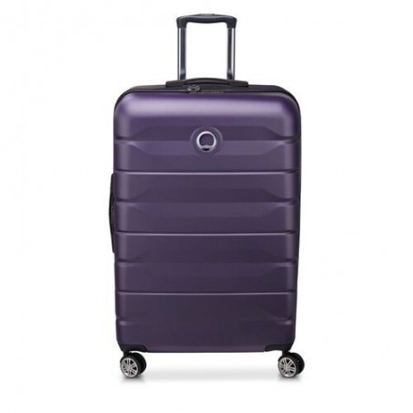 Valise extensible 77cm DELSEY "Air Armour" violet foncé | Bagage grande taille solide marque française