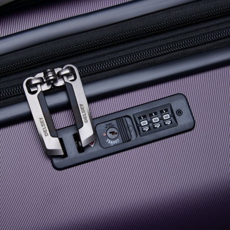 Valise extensible 77cm DELSEY "Air Armour" violet foncé | Bagage grande taille solide marque française