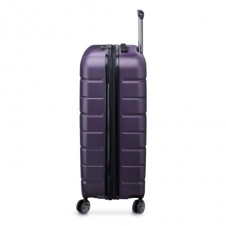 Valise extensible 77cm DELSEY "Air Armour" violet foncé | Bagage grande taille solide marque française