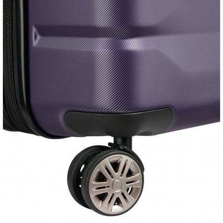 Valise extensible 77cm DELSEY "Air Armour" violet foncé | Bagage grande taille solide marque française