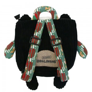Sac à dos velours LES DÉGLINGOS "Rototos le panda" | Sac crèche maternelle original