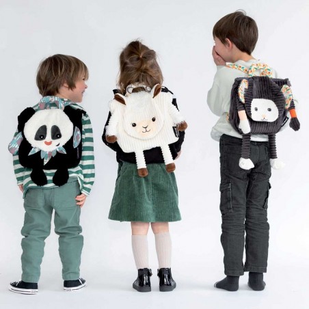 Sac à dos velours LES DÉGLINGOS "Rototos le panda" | Sac crèche maternelle original Sac à dos velours LES DÉGLINGOS "Rototos le panda" | Sac crèche maternelle original