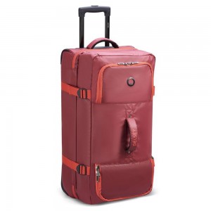 Sac de voyage à roulettes 73cm DELSEY "Raspail" rouge | Grand bagage trolley imperméable marque française de qualité pas cher