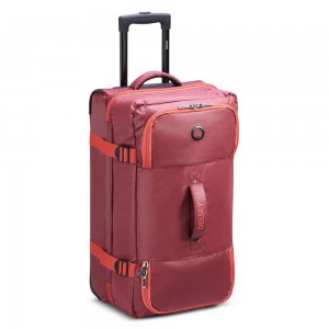 Sac de voyage à roulettes 64cm DELSEY "Raspail" rouge | Bagage taille moyenne trolley imperméable marque française de qualité