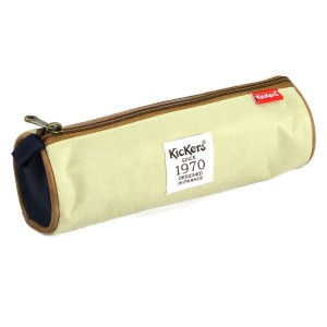 Trousse ronde Kickers 22 * 7,5 cm bleu/beige
