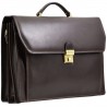 Cartable 3 soufflets en cuir de vachette - Marron foncé Cartable 3 soufflets en cuir de vachette - Marron foncé