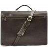 Cartable 3 soufflets en cuir de vachette - Marron foncé Cartable 3 soufflets en cuir de vachette - Marron foncé