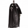Cartable 3 soufflets en cuir de vachette - Marron foncé Cartable 3 soufflets en cuir de vachette - Marron foncé