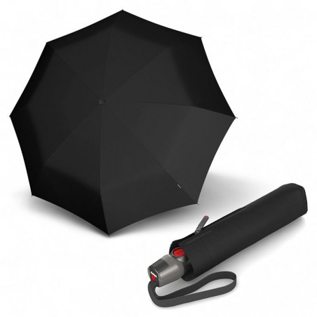 Parapluie pliant KNIRPS "T200 Medium Duomatic" uni noir | Parapluie ouverture fermeture automatique solide