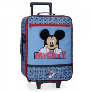 Valise souple DISNEY Mickey "Moods" bleu | Bagage cabine garçon Disney original pas cher