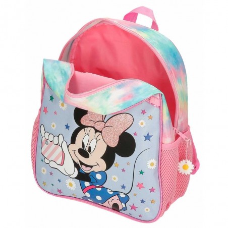 Sac à dos maternelle MINNIE "Wild Flower" 33cm rose | Sac scolaire fille Disney