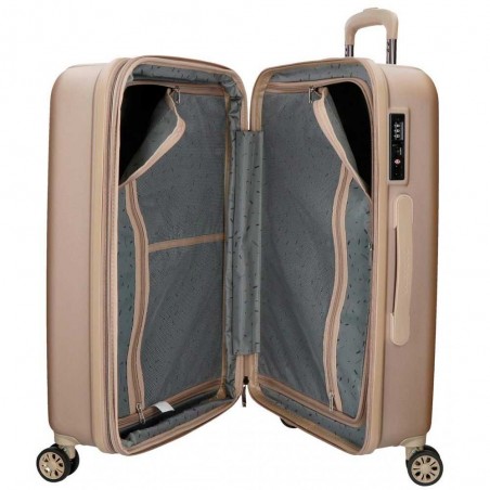 Valise extensible 75cm MOVOM "Wood" champagne | Grande valise avion solide pas cher Valise extensible 75cm MOVOM "Wood" champagne | Grande valise avion solide pas cher