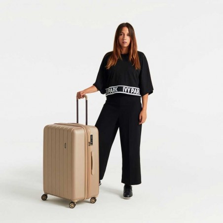 Valise extensible 75cm MOVOM "Wood" champagne | Grande valise avion solide pas cher Valise extensible 75cm MOVOM "Wood" champagne | Grande valise avion solide pas cher