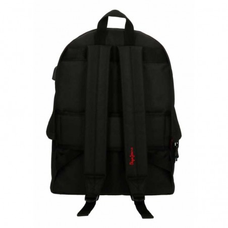 Sac à dos garçon PEPE JEANS LONDON "Malden" noir | Sac scolaire mode marque