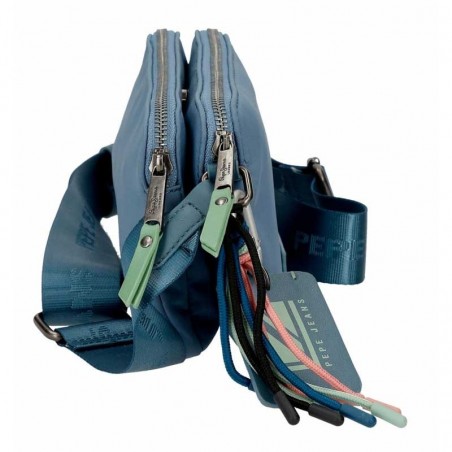 Sac bandoulière 2 cpts PEPE JEANS "Tessa" bleu jean | Mini sac à main femme pochette pas cher Sac bandoulière 2 cpts PEPE JEANS "Tessa" bleu jean | Mini sac à main femme pochette pas cher