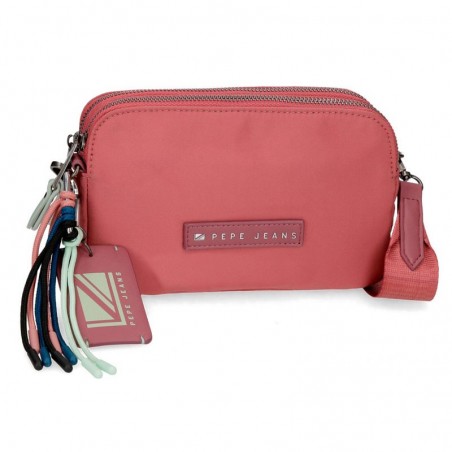 Sac bandoulière 2 cpts PEPE JEANS "Tessa" fraise | Mini sac à main pochette femme marque pas cher Sac bandoulière 2 cpts PEPE JEANS "Tessa" fraise | Mini sac à main pochette femme marque pas cher